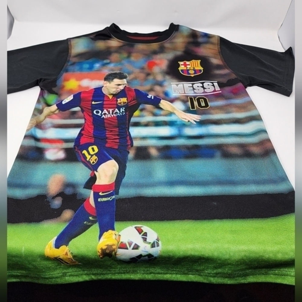 Futbol Club‎ Barcelona Men's Messi Photo Number 10 Soccer Jersey Size S/P